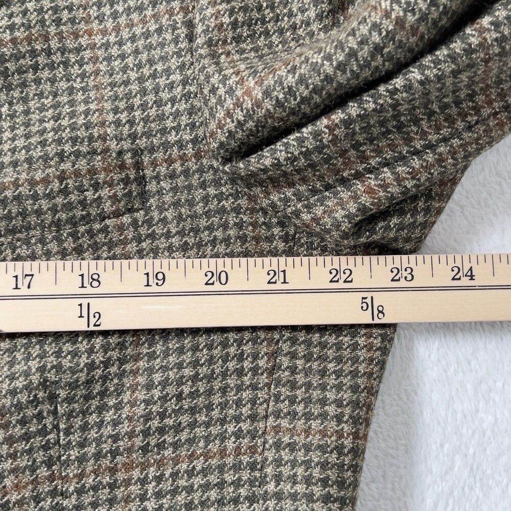Tommy Hilfiger Houndstooth Tweed Blazer Jacket Mens Sz 42L Olive 2 Button Vtg - Picture 13 of 16